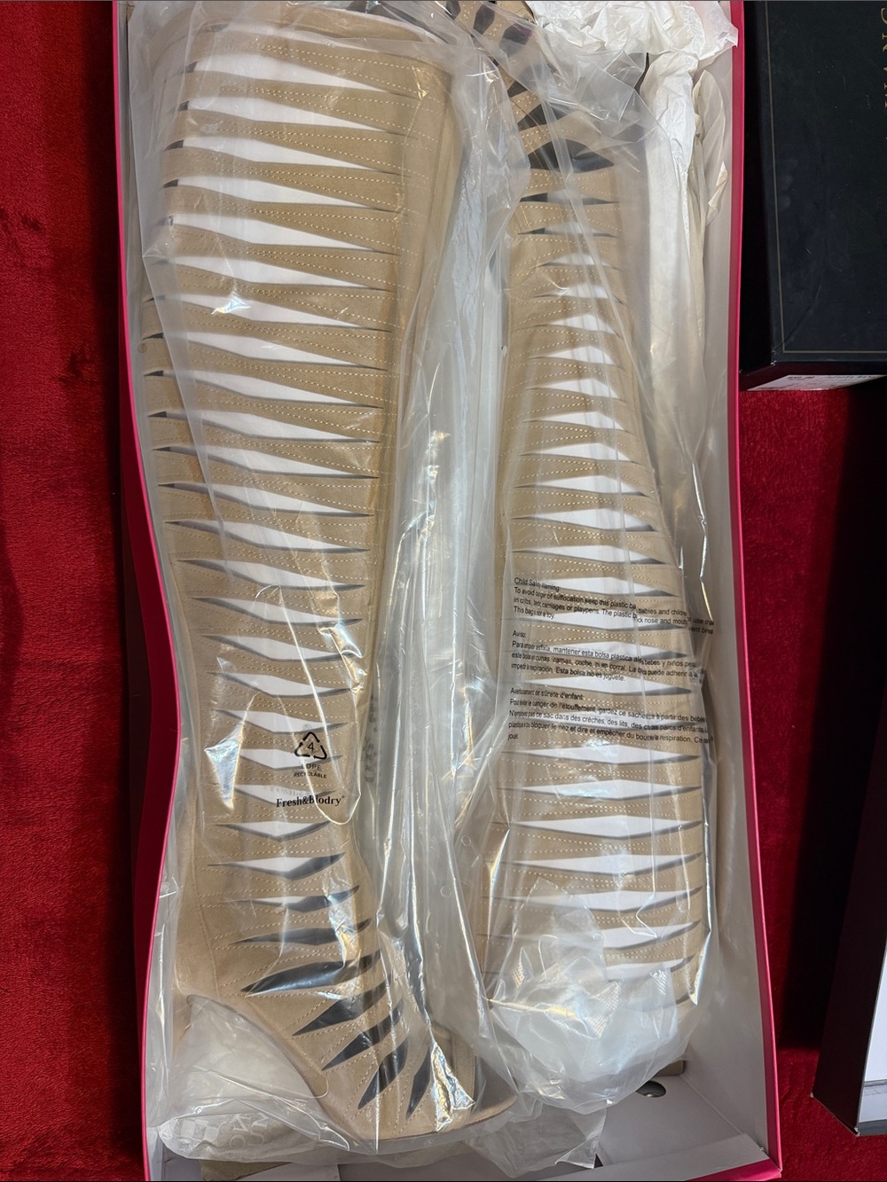 Vince Camuto Beige Knee-High Fashion Boots